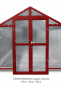 Mobile Preview: Vario Stahl Gewächshaus Landhaus 6 Nörpelglas 4mm BxL:303x601cm 18m² Rot